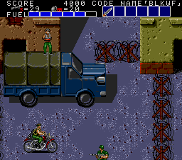 Screenshot Of Bloody Wolf TurboGrafx 16 1988 MobyGames   3502960 Bloody Wolf Turbografx 16 Riding A Motorcycle 