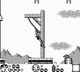 Lucky Luke (Game Boy) screenshot: On the rope...