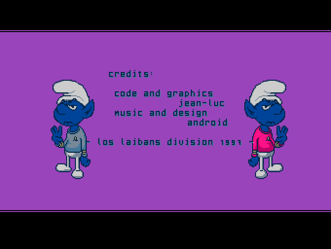 KickIt: A Day for the Laiban (Amiga) screenshot: Credits screen