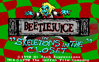 Adventures of Beetlejuice: Skeletons in the Closet (DOS) screenshot: Title screen