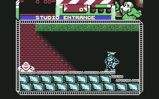 Seymour Goes to Hollywood (Commodore 64) screenshot: A guard