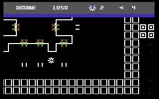 Survivor (Commodore 64) screenshot: Dodging the laser.