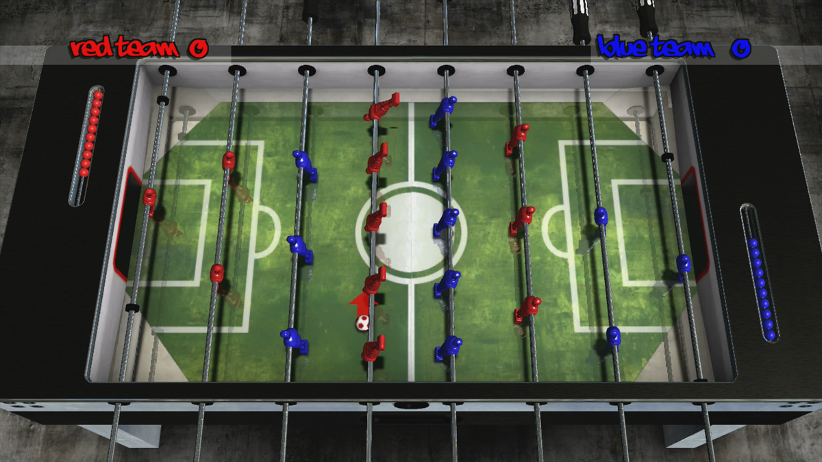 Table Soccer X (Xbox 360) screenshot: Performing a snake shot (Trial version)
