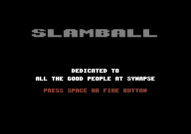 Slamball (Commodore 64) screenshot: Title (I)