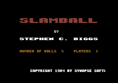 Slamball (Commodore 64) screenshot: Title (II)