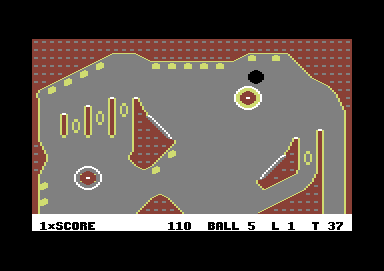 Slamball (Commodore 64) screenshot: The top of the table is infested with enzymes