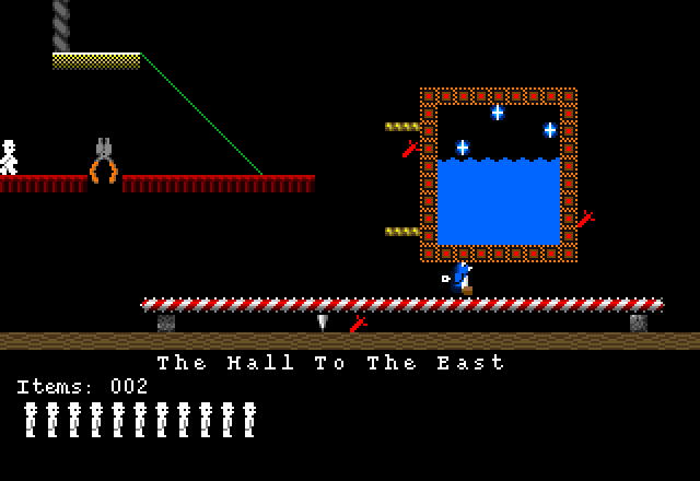 Willy's Weirdy Nightmare (Amiga) screenshot: The Hall to the East