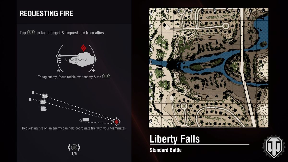 World of Tanks (PlayStation 4) screenshot: Version 1.19 - Liberty Falls new map overview