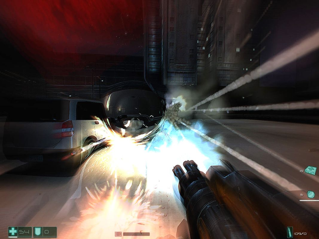 F.E.A.R.: Extraction Point (Windows) screenshot: New weapon: minigun