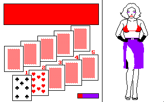 Strip Poker (Amstrad CPC) screenshot: Marylin took the blouse off...