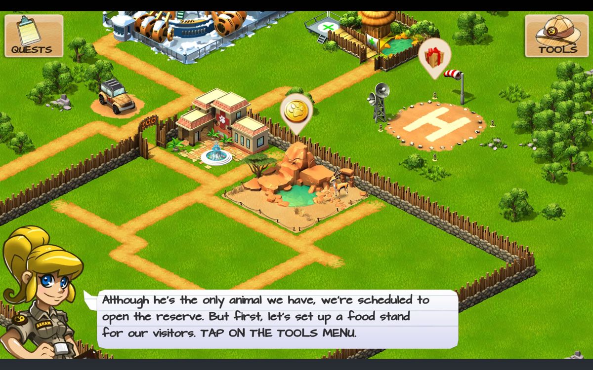 Wonder Zoo: Animal & Dinosaur Rescue (Android) screenshot: You receive some help for the early parts.