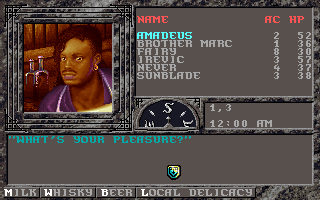 Unlimited Adventures (DOS) screenshot: Visiting a tavern.