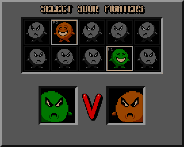 Mortal Kumquat III (Amiga) screenshot: Rigged character selection screen