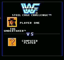 WWF Wrestlemania: Steel Cage Challenge (NES) screenshot: Choosing your wrestler.