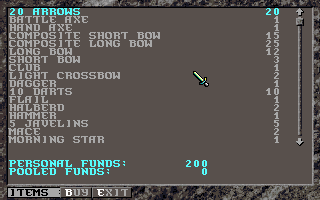 Unlimited Adventures (DOS) screenshot: Buying stuff in a shop.