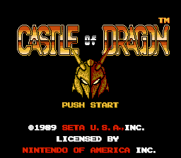 Castle of Dragon (NES) screenshot: Title screen (US)