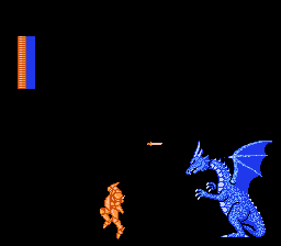 Castle of Dragon (NES) screenshot: Blue dragon boss
