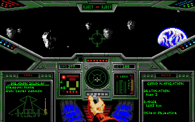 Wing Commander (Amiga) screenshot: A dangerous hazard