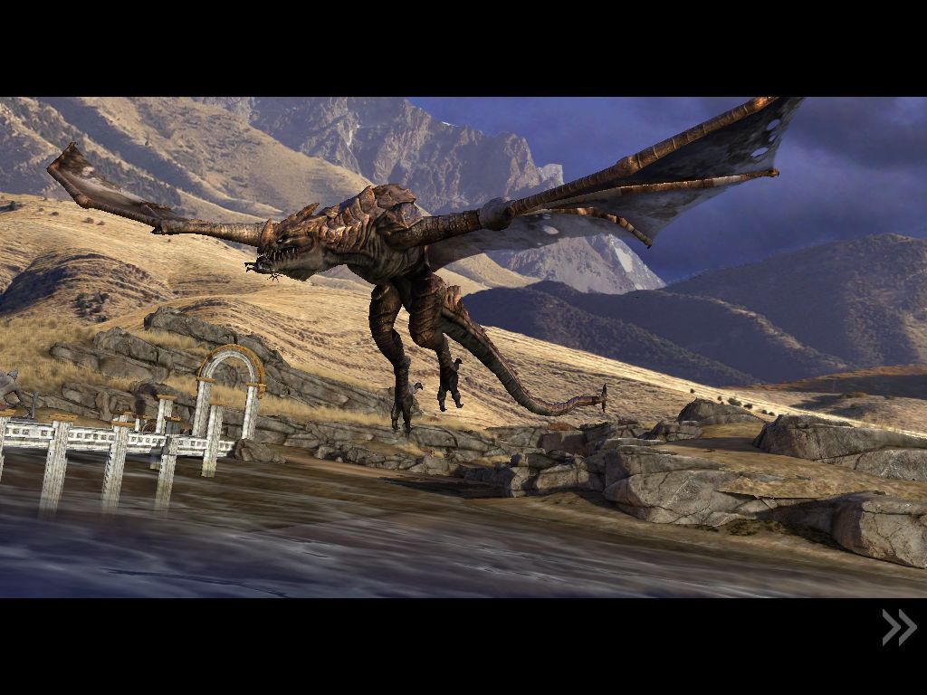 Infinity Blade III (iPad) screenshot: The dragon which can attack at unpredictable points in the game
