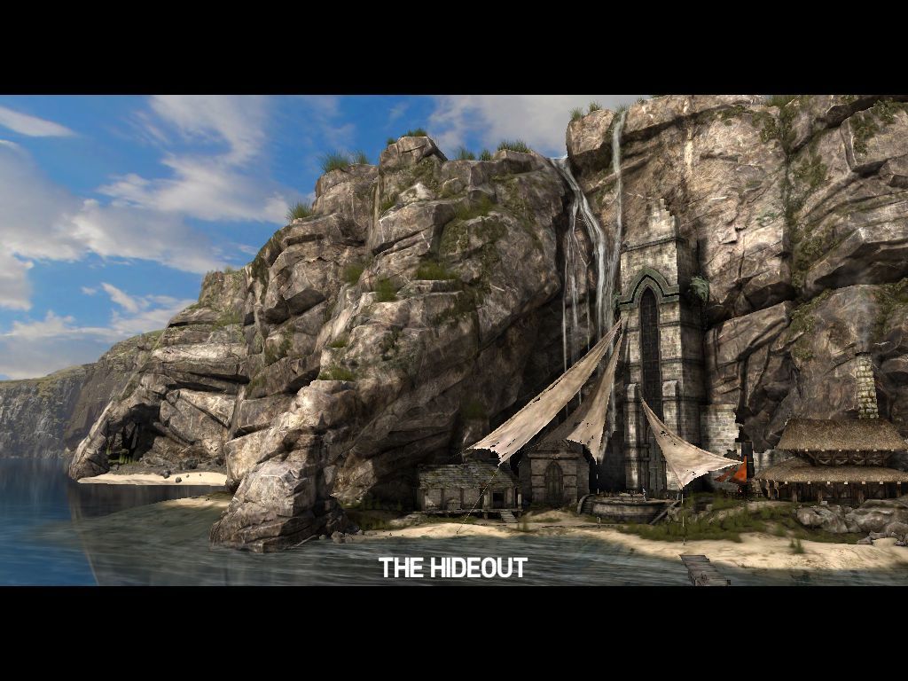 Infinity Blade III (iPad) screenshot: Game central hub 'The Hideout'