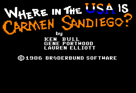 Where in the U.S.A. Is Carmen Sandiego? (Apple II) screenshot: Title