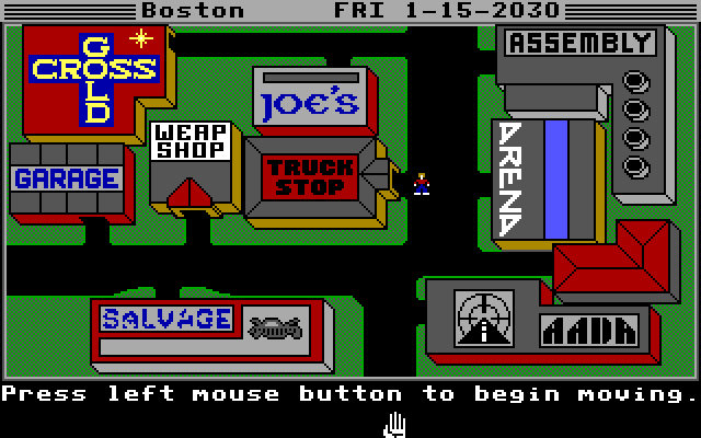 AutoDuel (Amiga) screenshot: Boston. Just Boston