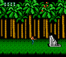 Super Contra (NES) screenshot: Forest level
