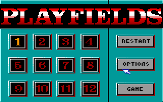 Sliders (Amstrad CPC) screenshot: Playfield selection