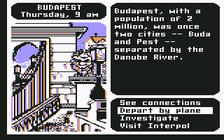 Where in the World Is Carmen Sandiego? (Commodore 64) screenshot: Hungry.