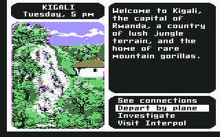 Where in the World Is Carmen Sandiego? (Commodore 64) screenshot: Rwanda.