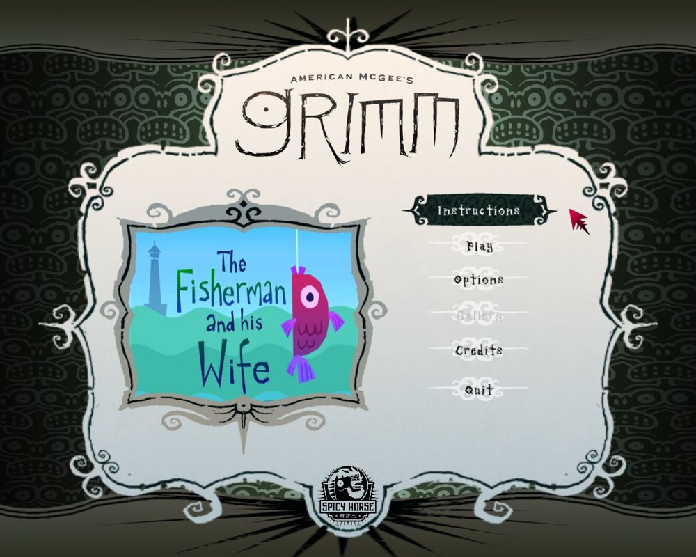 American McGee's Grimm: The Fisherman and His Wife (Windows) screenshot: Main menu