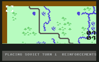 Guderian (Commodore 64) screenshot: Soviet turn 1