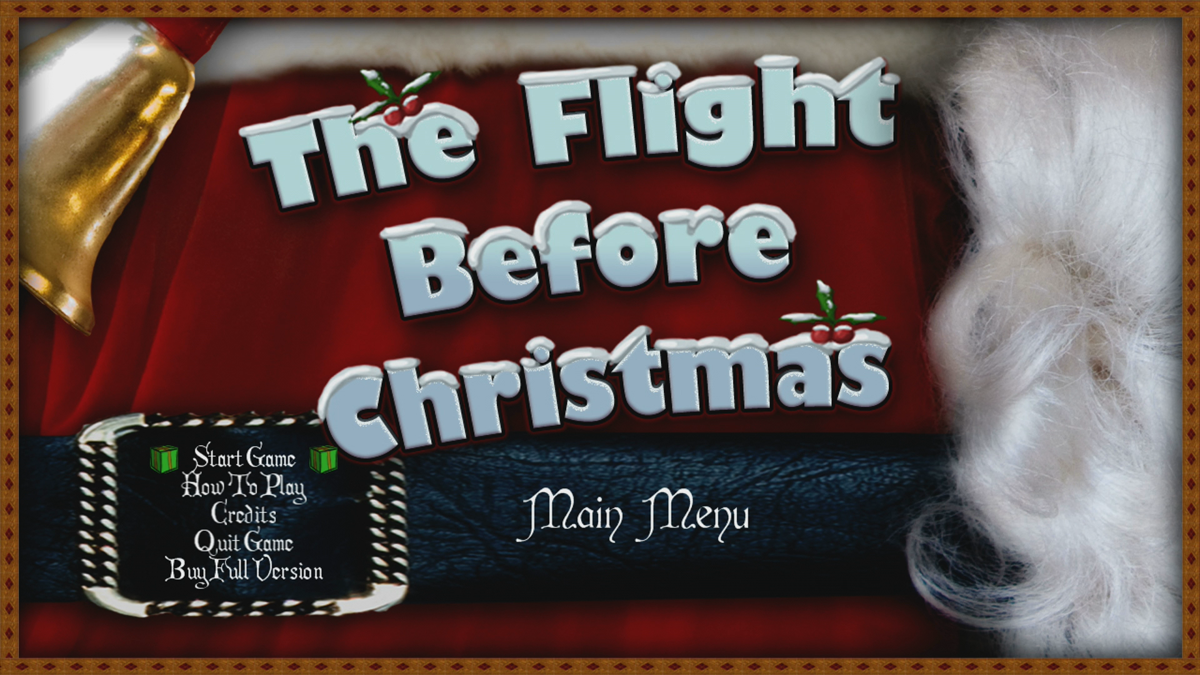 The Flight Before Christmas (Xbox 360) screenshot: Main menu (Trial version)