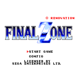 Final Zone (Genesis) screenshot: Title Screen