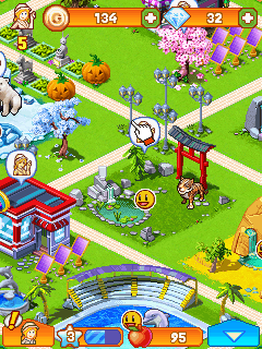 Wonder Zoo (J2ME) screenshot: Visiting a friend's park (240x320).
