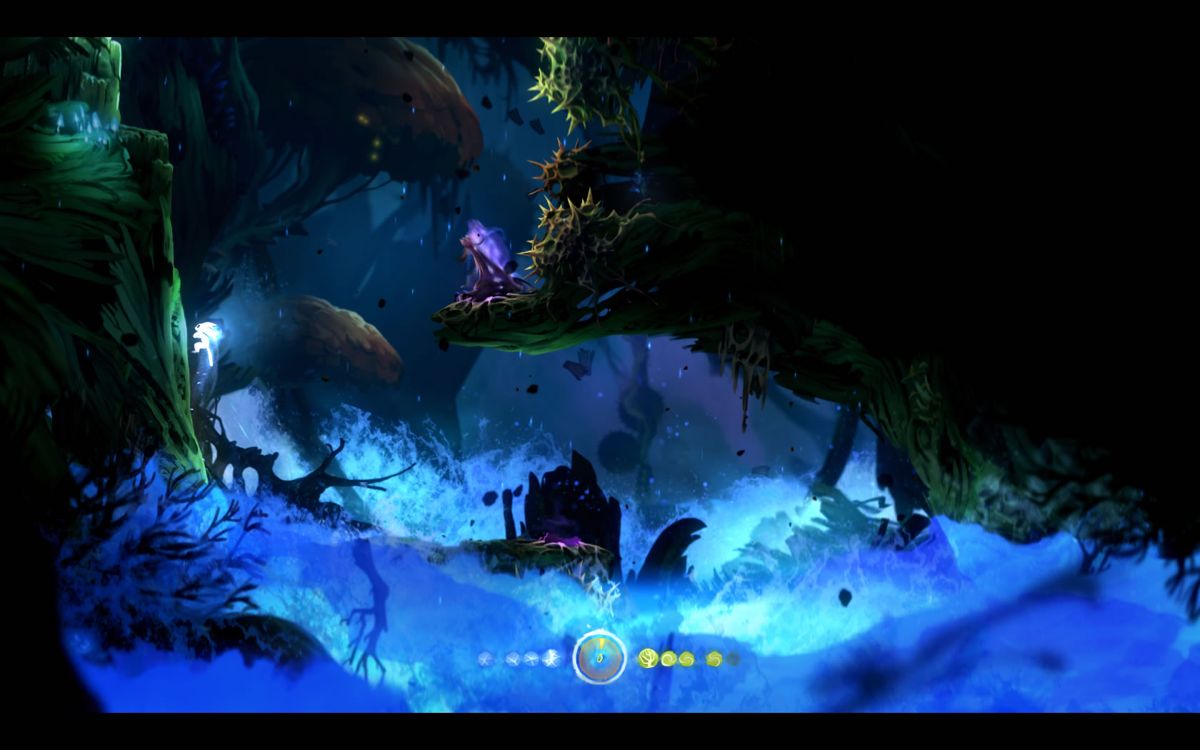 Ori and the Blind Forest: Definitive Edition (Windows) screenshot: You need to move quickly to stay ahead of the rising water.
