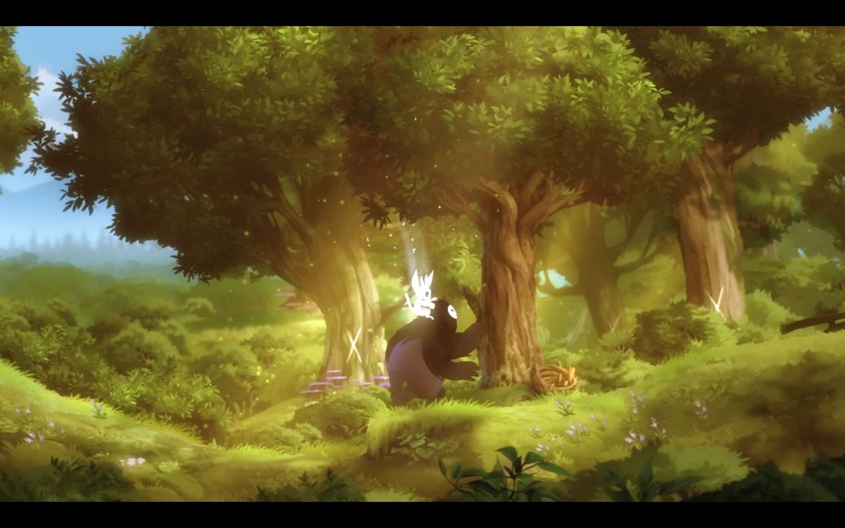 Ori and the Blind Forest: Definitive Edition (Windows) screenshot: Ori and Naru in the opening scenes of the game