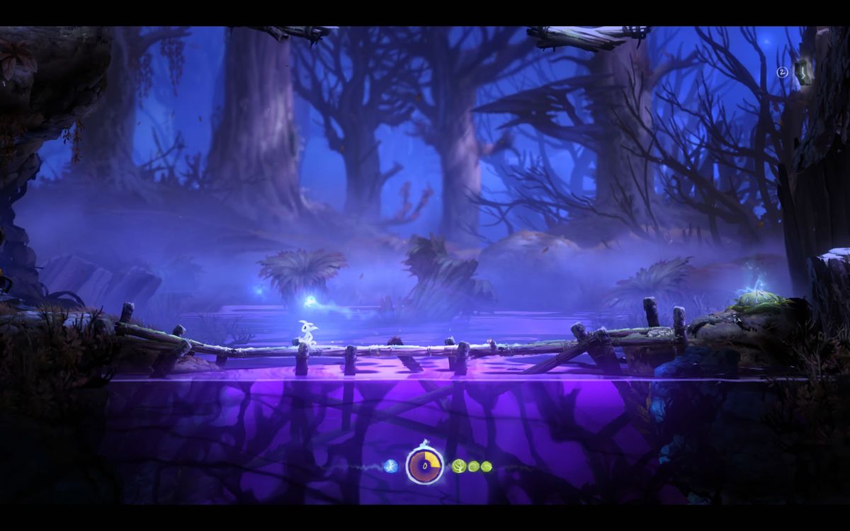 Ori and the Blind Forest: Definitive Edition (Windows) screenshot: Water is deadly until you learn to swim.