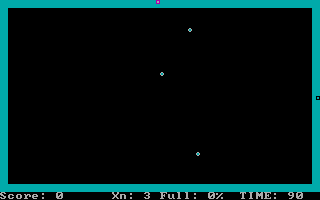 Xonix (DOS) screenshot: In-game Screen