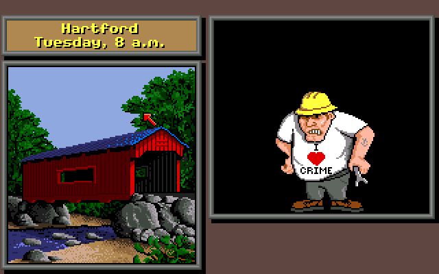 Where in the U.S.A. Is Carmen Sandiego? (Amiga) screenshot: Well, it is obvious that this person loves crime