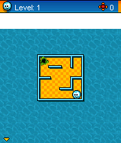 Slyder (J2ME) screenshot: First level - got to guide my little blobby to the exit.