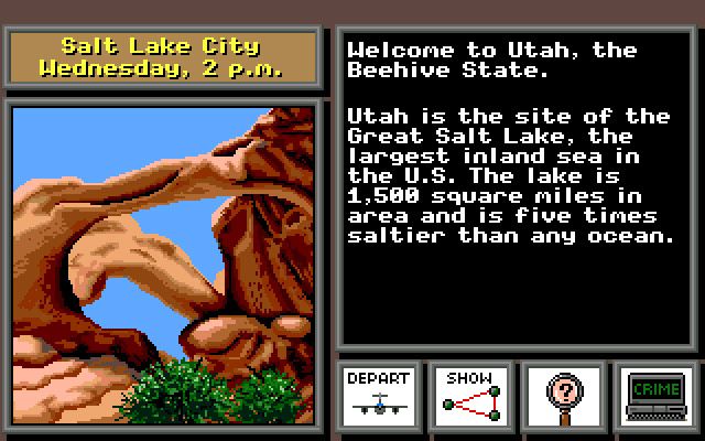 Where in the U.S.A. Is Carmen Sandiego? (Amiga) screenshot: Another fact