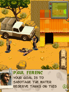 Far Cry 2 (J2ME) screenshot: Start of a new mission