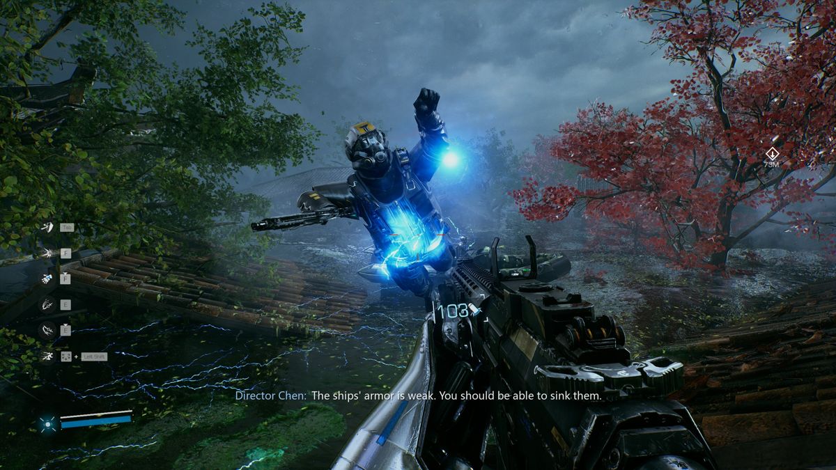 Bright Memory: Infinite (Windows) screenshot: Making the enemy float in the air