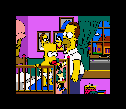 Virtual Bart (SNES) screenshot: Baby bart is set away in his crib