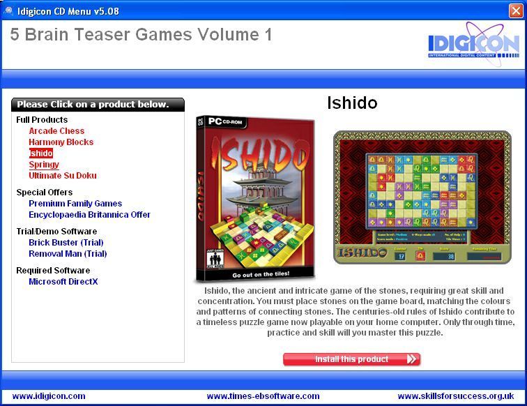 Screenshot of 5 Brain Teaser Games Volume 1 (Windows, 2007) MobyGames
