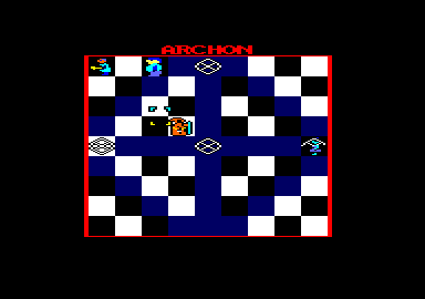 Archon: The Light and the Dark (Amstrad CPC) screenshot: The last light being left is the wizard.