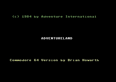 Scott Adams' Graphic Adventure #1: Adventureland (Commodore 64) screenshot: Title