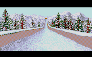Super Ski II (DOS) screenshot: Start of Ski Jump