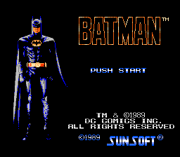 Batman: The Video Game (NES) screenshot: Title screen